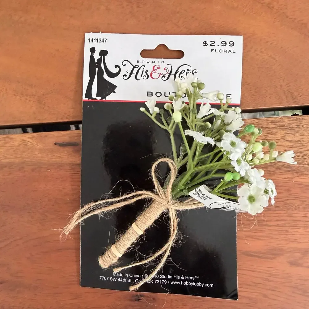 Lot of‎ 72 groomsman wedding boutonniere prom dance baby’s breath flower white